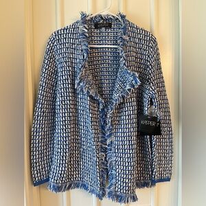 NWT Kasper Cardigan - Cabana Blue Multi